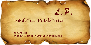 Lukács Petúnia névjegykártya